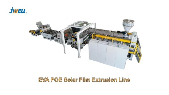 Máquina de extrusão de filme solar Jwell EVA Poe Máquina de plástico para aplicação de vidro